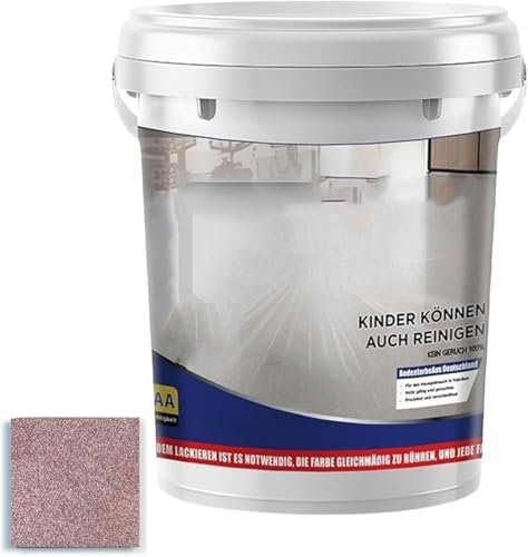 High-gloss Marble Effect Epoxy Floor Coating, Colored Sand Self Leveling Flat Paint, Imitation Marble Paint, Household Cement Flat Paints, Outdoor Wear-resistant And Anti Slip Paints (Red)