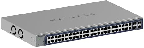 NETGEAR (GS752TXv3) Smart Switch Gigabit Ethernet PoE 52 Ports - Manageable, avec 48 X 1 G, 4 X SFP+ 10 Gig, Administration Cloud Insight en Option, Fixation sur Bureau ou en Rack