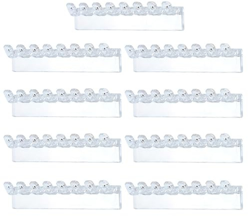 Schmuck-Organizer zur Wandmontage, transparent, mit 72 Haken, zum Aufhängen von Halsketten und Armbändern, 9 Stück