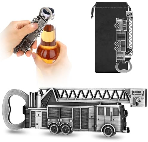 MR.BARWARE Perfektes Feuerwehr Geschenke, Flaschenöffner Feuerwehrauto, Bier Geschenke Feuerwehr Geschenke für Männer, Weihnachtsgeschenke Vatertagsgeschenk Geburtstagsgeschenk für Feuerwehr Männer