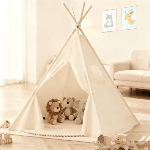 Teepee Tent for Kids, Kids Play Tent Indoor Playhouse for Boys & Girls Foldable Children Indian Tent for Indoor & Outdoor Play and Picnics