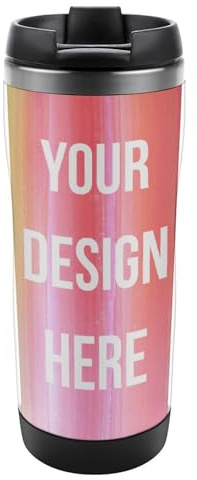 Ayambetus Personalised Photo Travel Mug Thermal Double Walled Stainless Steel Leakproof Coffee Cup Custom Name Travel Mug for Hot & Cold Drinks 380ml Customised Gifts for Women Men