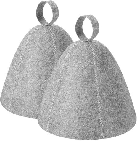 2 PCS Sombrero de Sauna Sombrero Banya de Fieltro Absorbente Sauna de Lana Reutilizable Accesorios portátiles Multiusos para Hombres Mujeres Viajes en casa Uso en Hotel Gris para Hombres
