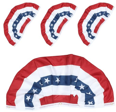 ifundom 4 pièces Guirlande Drapeaux Décoratifs Extérieurs Usa Ventilateur Plissé Patriotique pour Fête Intérieure et Extérieure