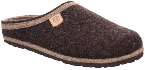 Rohde Zapatilla de fieltro para hombre con plantilla intercambiable, ancho G H.Meran 6910, marrón, 40 EU