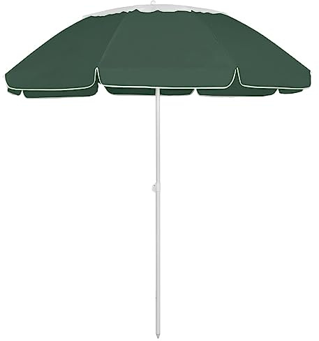 Xhnifbn Parasol de plage vert, 300 cm, avec fonction basculante, en polyester résistant aux UV, protection solaire résistante aux intempéries, avec design floral élégant, pour balcon, jardin, terrasse