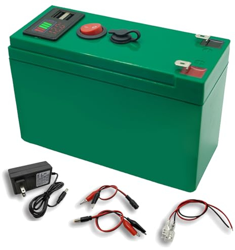 ZXLLAFT Batería LiFePO4 12 V, 15 Ah, 8 Ah, 6 Ah y 10 Ah Batería de Litio 12 Ah Baterías Recargables para alimentación Respaldo, energía Solar con Puerto USB y Pantalla,12v6ah 65mm