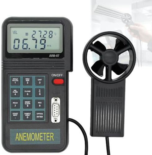 Anemometer, Avm-07 Digital Anemometer Flow Anemometer, Used to Measure Wind Speed, Temperature and Air Volume of HVAC Drones