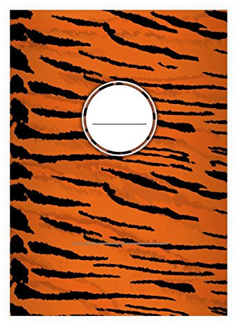 Kartenkaufrausch 4 Wilde Animal Print DIN A4 Schulhefte, Schreibhefte mit Tiger Muster Lineatur 27 (liniertes Heft)
