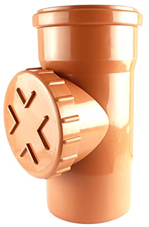 MKK- 19552-001 - KG-Reinigungsrohr DN 110-160 mit Schraubverschluss Inspektionsrohr Rohrrinne Schmutzfänger orange DN 110