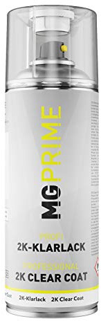 MG PRIME 2K Klarlack seidenmatt Spraydose HS 400 ml Autolack | Acryl, chemikalien- und benzinresistent, wetterfest, lichtecht, UV-beständig, ausgezeichnete Haftung, Made in Germany