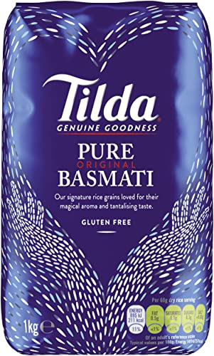 TILDA - Basmati Reis, (1 X 1 KG) | 100% reiner indischer Basmatin Reis aus Himalaya-Region, natürlich glutenfrei und kühl lagern