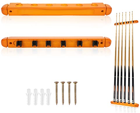 HERCHR Billard Wandhalterung – Billard Queue Halter 6 Billiard Cue, Billard Wandhalterung, Billard Zubehör für Schulen, Heime, Vereine