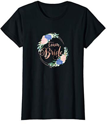 Damen JGA Junggesellinnenabschied Team Bride Blumenkranz T-Shirt