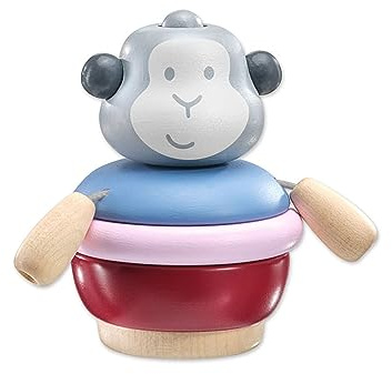 Selecta 64026 Stapeläffchen, Stapelspielzeug aus Holz, 9 cm, Bellybutton