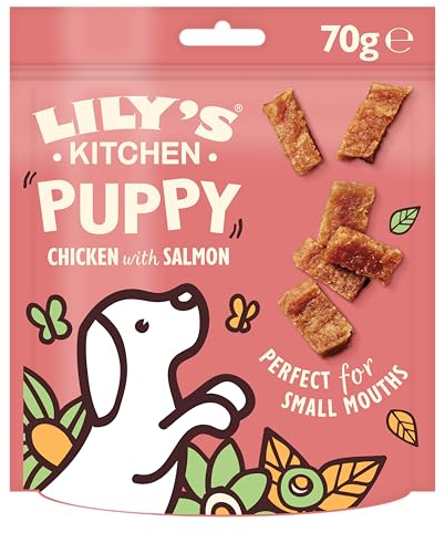 Lily’s Kitchen Made with Natural Ingredients Puppy Dog Treats Packet Chicken Nibbles with Salmon Grain-Free Recipes 8 x 70g