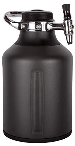 GrowlerWerks uKeg Go Carbonated Growler Beer Gift and Craft Beverage Dispenser for Beer, Soda, Cider, Kombucha and Cocktails, Amazing Gift for Beer Lovers,128 oz, Tungsten