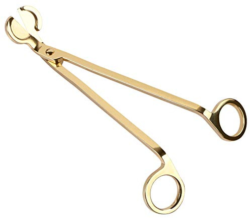 Harapu Candle Wick Trimmer, Polished Stainless Steel Wick Clipper Cutter, Reaches Deep Into Candles to Cut Spent Wicks, Gold