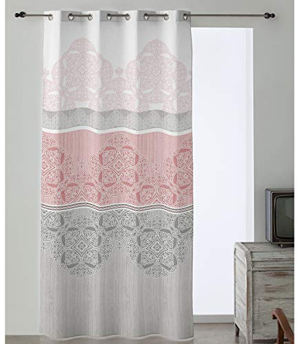 Lanovenanube - Cortina confeccionada con ollaos Naima - 150x260 cm - Color Gris