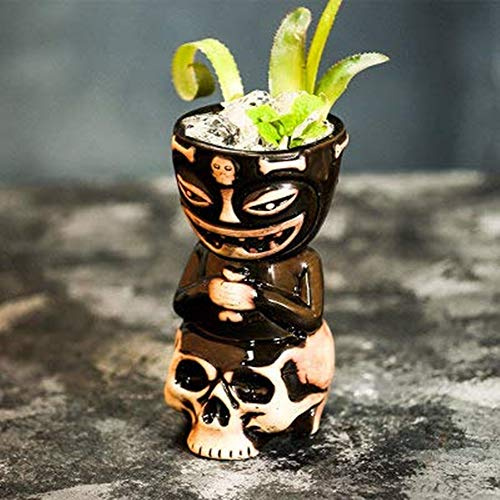 Tiki Tassen, Cocktail, Keramik-Tiki-Becher, Keramiktasse mit hawaiianischem Motiv, für Cocktails und Luau-Partys, tolle Geschenkidee für Hausbar (450 ml)
