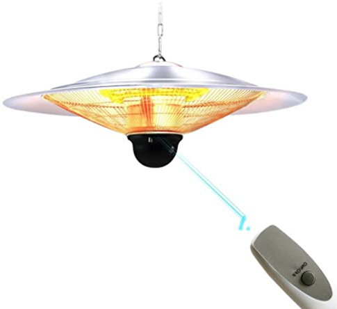 Patio Heaters Hanging Heater Pendant Lamp Hanging Type Waterproof for Outdoor with Remote Control Terrace Garden Greenhouse (Suspended 2500W large)