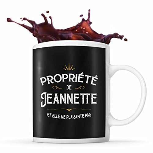 Planetee Tasse Prénom Propriété de Jeannette | Mug Prénom pour femme idéal pour cadeau original et drôle