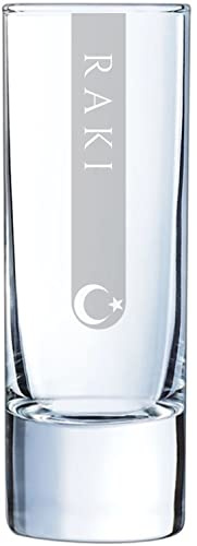 Raki Gläser 6cl 2x | 5 Größen verfügbar 6cl 2er Set | Spülmaschinenfest | Rakiglas mit Gravur 2 Stück