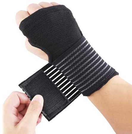 AOOTUERL 2 Pezzi Compressione Supporto Polso Fascia da Polso, Tutore Polso Arthritis Gloves per Slogature al Polso, Artrite, Tendinite, Distorsione, Sport - L