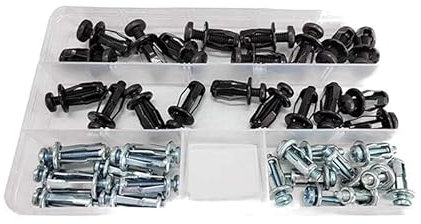 LEAHY Tuercas Pistola de Remache de Aluminio M4 M5 M6 40 Uds., Remache de pétalo de Acero al Carbono Negro, Tuerca de Bloqueo, Caja de fijación de Placa de matrícula de Coche (Color : M4M5M6(40PCS))