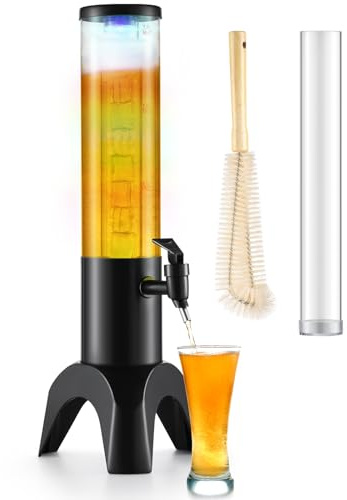 KK KMKGOKO Mimosa Tower, dispensador de torre Mimosa de 3 L/100 onzas con tubo de hielo y luz LED, dispensador de cerveza de mesa (500 fl-1 unidad)