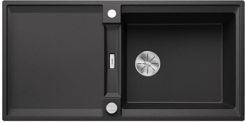 BLANCO ADIRA XL 6 S Fregadero de granito de color gris antracita de SILGRANIT | Tipo de montaje: instalación desde arriba | Reversible | Para armarios inferiores de 60 cm de ancho | Gran lavabo | | [100 x 50 x 21,2 cm] | para armarios inferiores de 60 cm de ancho | fácil de limpiar | lavabo grande | reversible