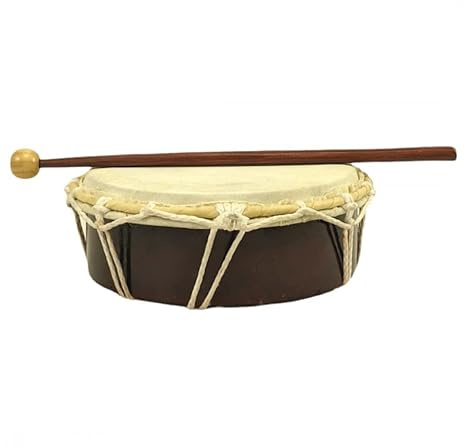 Tamburin, Durchmesser 20 cm, mit Schlägel, handgefertigt
