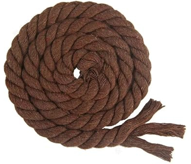 5 Meter 3 Anteile gedrehte Kordeln aus 100% Baumwolle, 5/8/10/12/20 mm, Beutel, Baumwollseil, Heimdekoration, Kordelband, DIY-Nähzubehör (Color : Coffee, Size : 12mm)