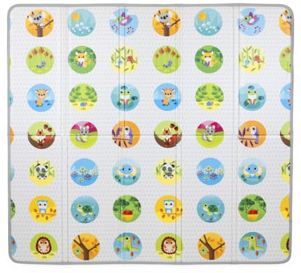 Chicco Tapis de Jeu Maxi pour bébés, mesures 200x180 cm, Géant, épaisseur 1.3 cm, Tapis D'èveil Pliable, Réversible, avec Animaux et Paysag, Pour la chambre d'enfant, Extra Moelleux, 0 Mois et plus
