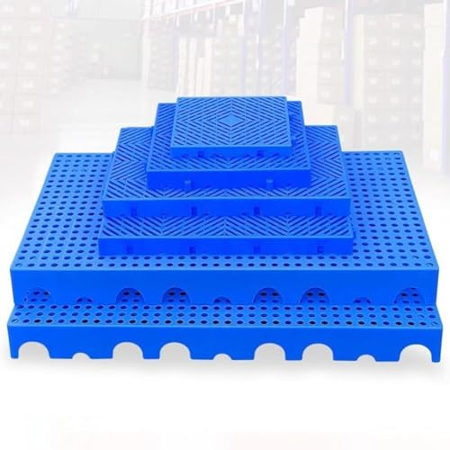 MekUk Kunststoffpalette Ineinandergreifende Paletten aus Kunststoff, leichte, atmungsaktive Gitter for Garagenlager, 1 Packung für Zwinger, Garten, Keller, Patio (Color : Blu, Size : 100x60x3cm)