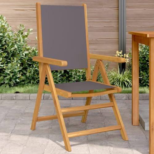 ZEYUAN Gartenstühle 2 STK. Anthrazit Massivholz Akazie & Stoff, Gartenmöbel, Terrassenstühle, Balkon Stühle, Balkonstuhl, Garten Stühle Für Draussen - 367658