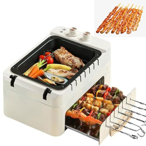 Máquina De Parrilla De Kebab De 1000 W, Máquina De Brocheta Sin Humo Antiadherente De Doble Capa Para El Hogar, Parrilla De Barbacoa Eléctrica Giratoria Automática De 360 ​​°, Diseño Desmontable
