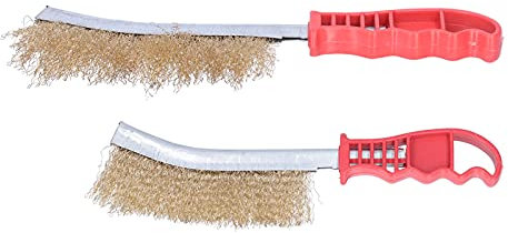Cepillo de alambre de 2 piezas, cepillo de alambre de acero multifunción, cepillo de alambre manual, cepillo pequeño para fregar, cepillo removedor de pintura, cepillo para fregar