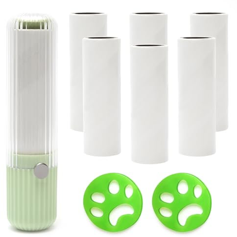 MAIXINNEW Mini Rullo per Pelucchi da Viaggio Portatile, Rotolo di Lanugine di Ricambio con Acchiappa Pelucchi per Lavatrice, Rullo Adesivo Togli Peli per Biancheria da Letto Vestiti