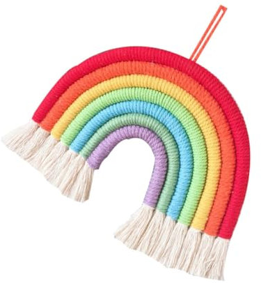 Cabilock Handgewebter Regenbogen Wandbehang Für Babyzimmer Neutrales Regenbogen Boho Stil Baumwollseil Hängend