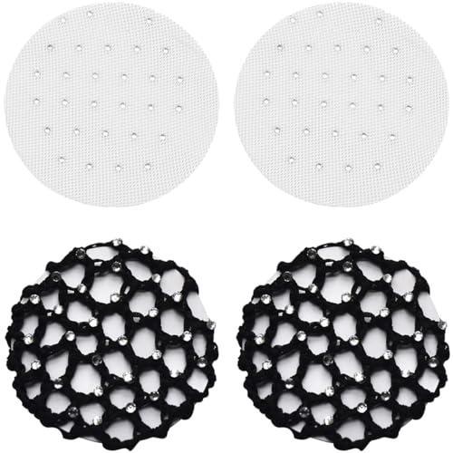 NJCXOLA 4 Stück Unsichtbare Haarnetze, 2 Haarnetzformen, Haarnetze Elastisches, Haarnetz Küche, Haarnetz Zum Schlafen Dutt für Kinder, Mädchen, Frauen haardonut