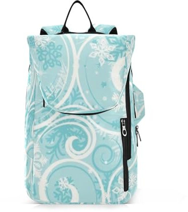 Amooorous Tennis-Rucksack für Damen und Herren, leicht, Grün und Weiß, Weihnachtsblumen, mehrere Tennis-Badmintonschlägertasche für Damen, Herren, Jugendliche