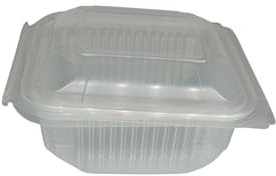 Générique 600 Barquettes Alimentaires Micro-ondables Transparentes 500 cc en Plastique Polypropylène (PP) avec Couvercle à Charnière