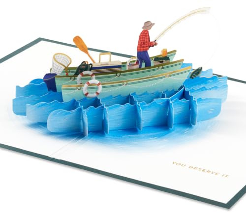 Hallmark Signature Birthday Pop Up Card for Him (3D Fishing Boat)