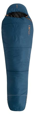 Exped Deepsleep Schlafsack 0C 30F – leichter, isolierter Mumiensack, gut für Sommer- und Herbstrucksäcke, linker Reißverschluss, Ozean