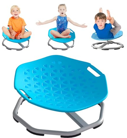 Karussell Autismus Kinder Drehstuhl mit Griff,360° Sensorischer Drehstuhl,Autismus Spielzeug Adhs Hilfsmittel Training Physische Koordination und Gleichgewicht,Balance Stuhl für Jungen und Mädchen