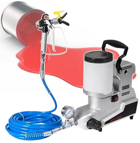 Pulverizador de pintura de alta presión de 1600 W, pulverizador de pintura sin aire de 3 velocidades ajustables, capacidad de 2 L, pulverizador de pintura de 2,5 L/min, para pulverización de pared,