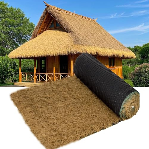 BXZAY Strohdach,künstliche Strohrolle,Keine Wartung Synthetisches Strohdach Rollen,wasserdichte Palapa-Strohdachabdeckung,Für Tiki Bar,Terrasse,Themenpartys Reetdach Deko
