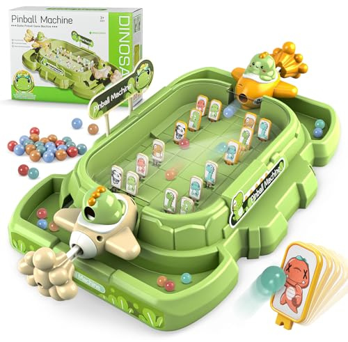 nicknack Dinosaurier Murmelspiel Duell, Geschicklichkeitsspiel & Brettspiel für Kinder ab 3 4 5 6 Jahren, Lustiges 2-Spieler Gefecht, Jungen & Mädchen