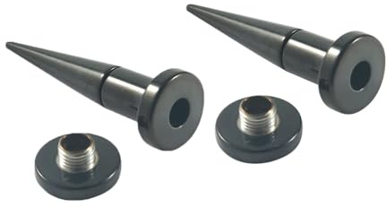 Lirzxin Plug Flesh Tunnel 10mm, 2 Stück Ohr Tunnel Set Edelstahl Herren Damen 2 In 1 Austauschbare Schrauben Geometrisch Form Ohr Plug Dehnstab 10mm Piercing Schmuck